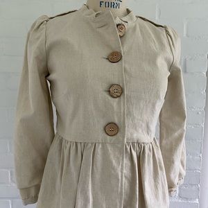 Beluva linen/cotton cream button jacket - XS